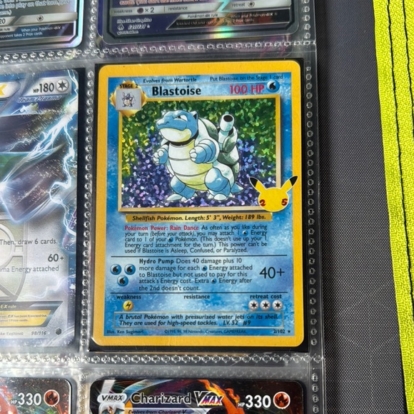Blastoise Pokémon Card with Pikachu